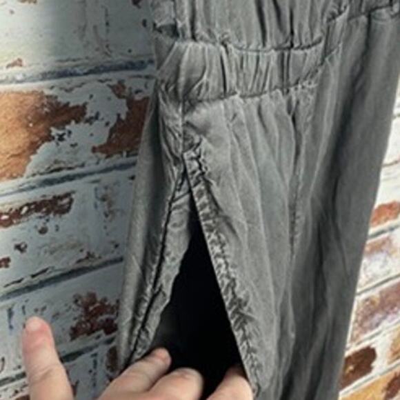 Anthropologie Cloth & Stone Pure Tencel Strapless Cropped Raw Hem Jumpsuit - Picture 7 of 12